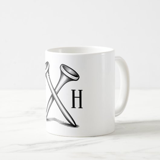 Custom Create Your Own Golf Monogrammed Kaffeetasse (VorderseiteRechts)