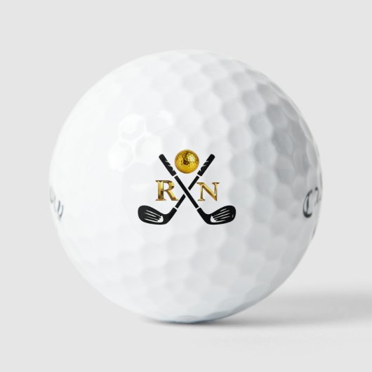 Custom Create Your Own Golf Theme Monogrammed Ball (Vorderseite)