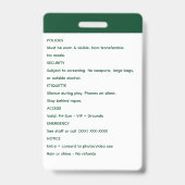 Custom Create Your Own Golf Tournament Ausweis (Rückseite)