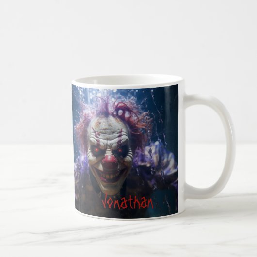 Custom Creepy Clown Horror Halloween Kaffeetasse (Rechts)