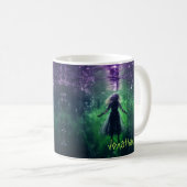 Custom Creepy Hexe Horror Lila Green Halloween Kaffeetasse (VorderseiteRechts)