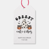 Custom Creepy Niedlich Vibes Girly Ghost & Pumpkin Geschenkanhänger (Vorderseite)