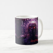 Custom Creepy Zombie Horror Lila Halloween Kaffeetasse (VorderseiteRechts)