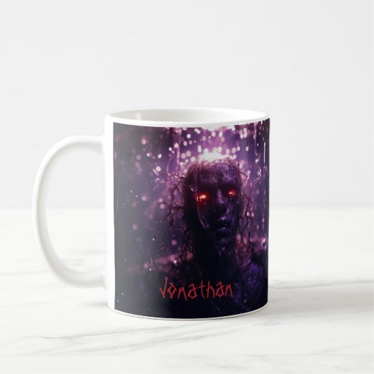 Custom Creepy Zombie Horror Lila Halloween Kaffeetasse (Links)