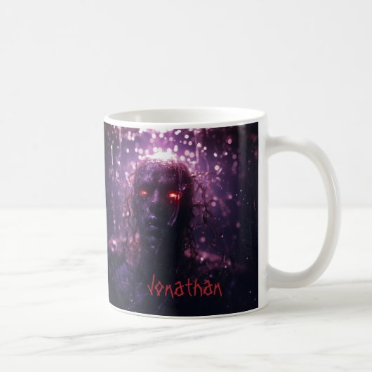 Custom Creepy Zombie Horror Lila Halloween Kaffeetasse (Rechts)