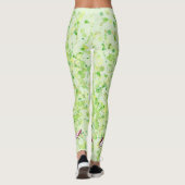Custom Creme Lime Green Piano Buch Leggings (Rückseite)