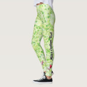 Custom Creme Lime Green Piano Buch Leggings (Links)