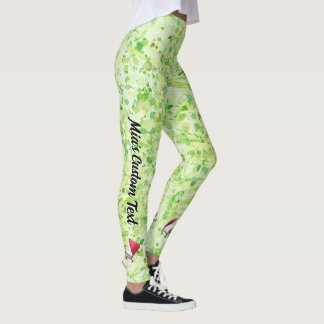Custom Creme Lime Green Piano Buch Leggings