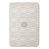 Custom Creme Linen Beige Geometric Muster Bathmat Badematte (Vorderseite Vertikal)