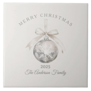 Custom Creme rustikale Ornament Weihnachtsgeschenk Fliese