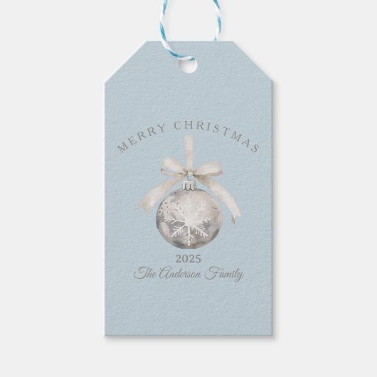 Custom Creme rustikale Ornament Weihnachtsgeschenk Geschenkanhänger (Vorderseite)