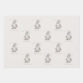 Custom Creme Silver Senior Gnome Weihnachtsgeschen Geschenkpapier Set (Vorderseite)
