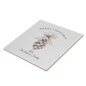 Custom Creme weiß pineca Weihnachtsgeschenk Fliese (Seite)