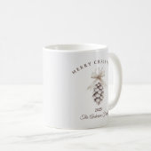 Custom Creme weiß pineca Weihnachtsgeschenk Kaffeetasse (VorderseiteRechts)