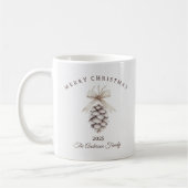 Custom Creme weiß pineca Weihnachtsgeschenk Kaffeetasse (Links)