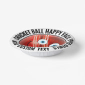 Custom Cricket Theme Party BLAUE EYES Happy Face 7 Pappteller (Gewinkelt)