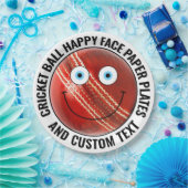 Custom Cricket Theme Party BLAUE EYES Happy Face 9 Pappteller (Party)