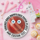 Custom Cricket Theme Party BLAUE EYES Happy Face 9 Pappteller (Party)