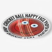 Custom Cricket Theme Party BLAUE EYES Happy Face 9 Pappteller (Schrägansicht)