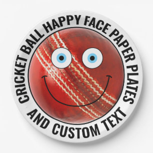 Custom Cricket Theme Party BLAUE EYES Happy Face 9 Pappteller