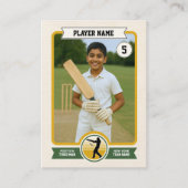 Custom Cricket Trading Card, Vintage Green Player Telefonnummerkarte (Vorderseite)