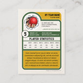 Custom Cricket Trading Card, Vintage Green Player Telefonnummerkarte (Rückseite)