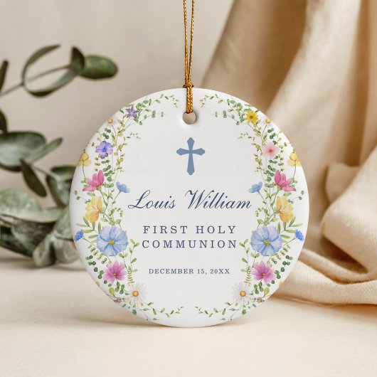 Custom Cross Baptism Ornaments Gift Keramik Ornament