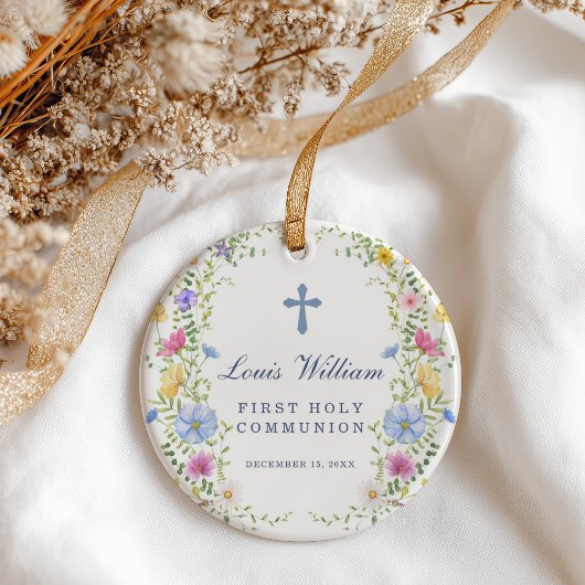 Custom Cross Baptism Ornaments Gift  Keramik Ornament
