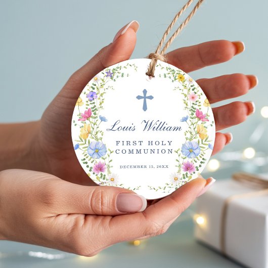 Custom Cross Baptism Ornaments Gift  Keramik Ornament