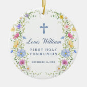 Custom Cross Baptism Ornaments Gift Keramik Ornament (Vorne)