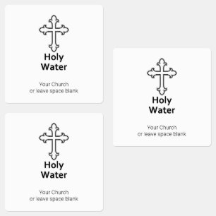 Custom Cross Heiliges Wasser Etiketten
