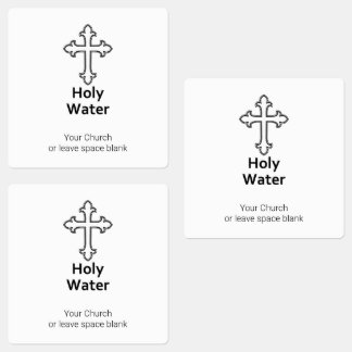 Custom Cross Heiliges Wasser Etiketten