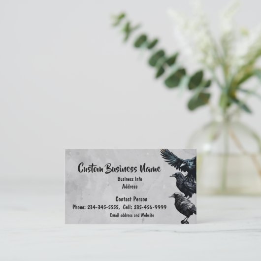 Custom Crow Corvid Bird Nature Wildlife art Visitenkarte (Stehend Vorderseite)