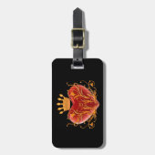 Custom Crown Filigree Heart Luggage Tag Gepäckanhänger (Vorderseite vertikal)