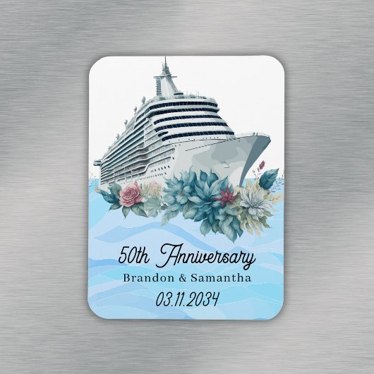 Custom Cruise 50. Wedding Anniversary Keepake Magnet