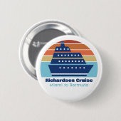 Custom Cruise Ship Family Trip Sunset Keepake Button (Vorne & Hinten)