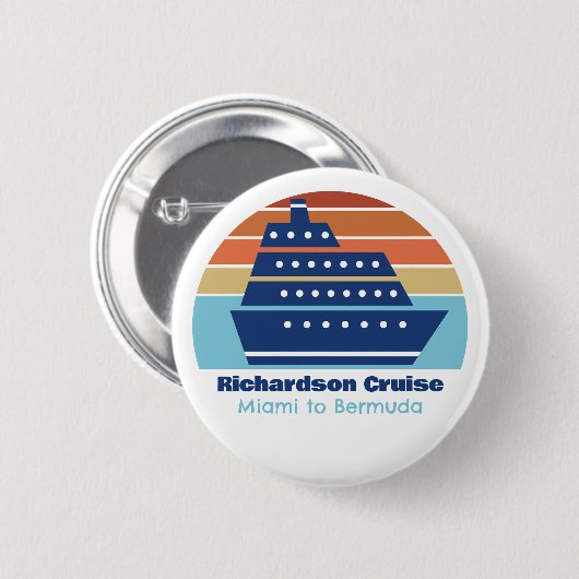 Custom Cruise Ship Family Trip Sunset Keepake Button (Vorne & Hinten)