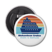 Custom Cruise Ship Family Trip Sunset Keepake Flaschenöffner (Vorderseite)