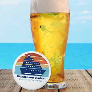 Custom Cruise Ship Family Trip Sunset Keepake Flaschenöffner