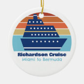 Custom Cruise Ship Family Trip Sunset Keepake Keramik Ornament (Vorne)