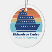 Custom Cruise Ship Family Trip Sunset Keepake Keramik Ornament (Links)
