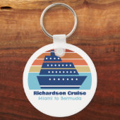 Custom Cruise Ship Family Trip Sunset Keepake Schlüsselanhänger (Vorderseite)