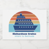 Custom Cruise Ship Ocean Liner Sunset Mini Schaumweinetikett (Einzelnes Label)