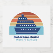 Custom Cruise Ship Ocean Liner Sunset Party Bierflaschenetikett (Einzelnes Label)