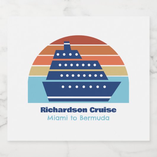 Custom Cruise Ship Ocean Liner Sunset Party Bierflaschenetikett (Einzelnes Label)