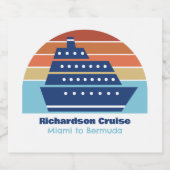 Custom Cruise Ship Ocean Liner Sunset Schaumweinetikett (Einzelnes Label)