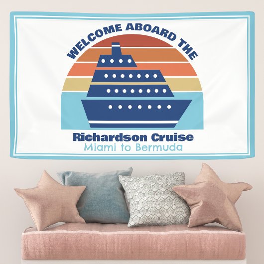 Custom Cruise Ship Sunset Blue Willkommen an Bord Banner