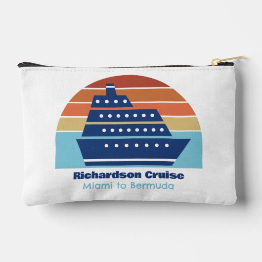 Custom Cruise Ship Sunset Vacation Zubehörtasche (Rückseite)