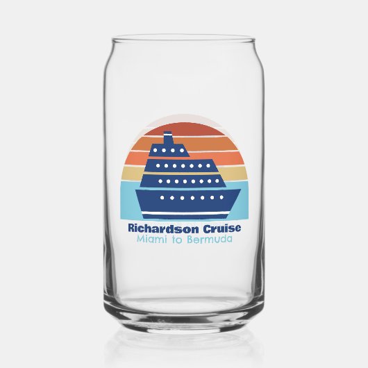 Custom Cruise Ship Trip Sunset Keepake Dosenglas (Rückseite)