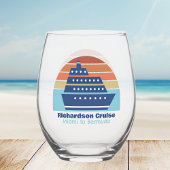 Custom Cruise Ship Trip Sunset Keepake Weinglas Ohne Stiel